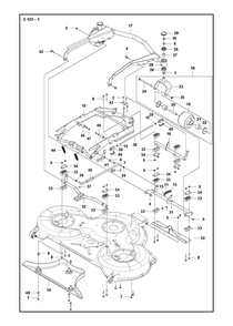 48/122cm Cutting Deck Diagram and Parts List for 122R400GEN2  Husqvarna Lawn Tractor Accessories