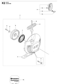 Starter Diagram and Parts List for 241R 20144900001-Current Husqvarna Brush Cutter
