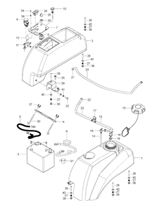 Ignition System Diagram and Parts List for MZ54 (96769610200)(2018-04) Husqvarna Lawn Mower