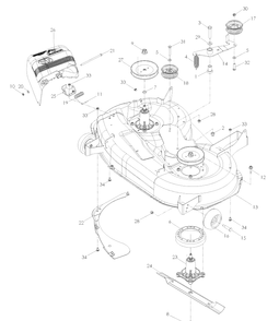 42 Inch Cutting Deck Diagram and Parts List for Z4220 (968999655)(2007-04) Husqvarna Lawn Mower