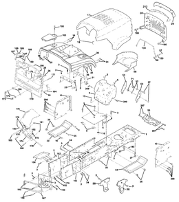Chassis And Enclosures Diagram and Parts List for CT130 (954170017-C)(2000-02) Husqvarna Lawn Tractor