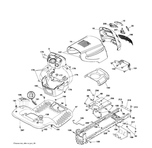 Chassis Enclosures Diagram and Parts List for LT2223A2 (96041014401)(2010-02) Husqvarna Lawn Tractor