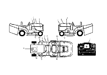 Decals Diagram and Parts List for CTH220TWIN (96061019102)(2007-11) Husqvarna Lawn Tractor