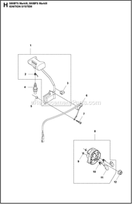 Muffler Diagram and Parts List for 580BTSMARKIII  Husqvarna Leaf Blower / Vacuum