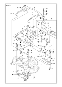 103cm Cutting Deck Diagram and Parts List for 103R400GEN2  Husqvarna Lawn Tractor Accessories