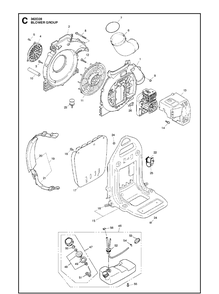 Cover Diagram and Parts List for 362-MA18 2010-02 Husqvarna Leaf Blower / Vacuum