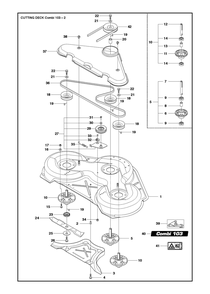 103cm Cutting Deck Diagram and Parts List for 103R300  Husqvarna Lawn Tractor Accessories