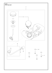 Fuel Tank Diagram and Parts List for 541EA  Husqvarna Auger