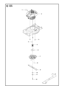 Engine Diagram and Parts List for LB48V  Husqvarna Lawn Mower