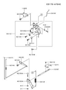 Controls Diagram and Parts List for FX801V-FS00 2017-09 Husqvarna Engine