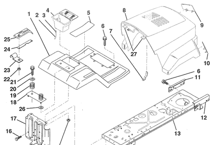 Fender / Chassis Diagram and Parts List for LR120 (HU1236B)(954000412)(1992-10) Husqvarna Lawn Mower