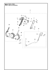 Throttle Controls 2 Diagram and Parts List for 570BTS 20111800001-Current Husqvarna Leaf Blower / Vacuum