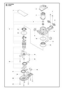 Gears Diagram and Parts List for 522IHDR60  Husqvarna Trimmer