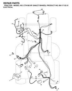 Electrical Diagram and Parts List for CTH180XP (HAUCT18H42D)(2004-09) Husqvarna Lawn Tractor