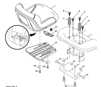 Seat Diagram and Parts List for LT1597 (96041041100)(2017-08) Husqvarna Lawn Tractor