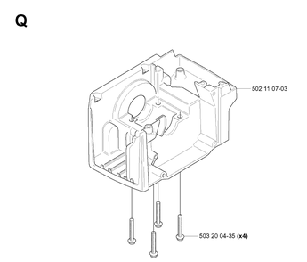 Crankcase Diagram and Parts List for 240R 20053600001-Current Husqvarna Brush Cutter