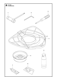 Accessories Diagram and Parts List for 543RBX 20130500001-20182200000 Husqvarna Brush Cutter