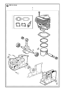 Short Block Diagram and Parts List for K650CUT-N-BREAK 2008-11 Husqvarna Circular Saw