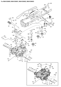 Drive Diagram and Parts List for TS142 2020 Husqvarna Lawn Tractor
