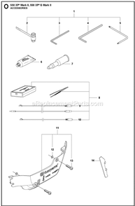 Accessories Diagram and Parts List for 550XPGMARKII  Husqvarna Chainsaw