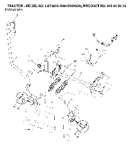 Mower Lift / Deck Lift Diagram and Parts List for LGT2654 (96043003600, 960430036)(2006-12) Husqvarna Lawn Tractor