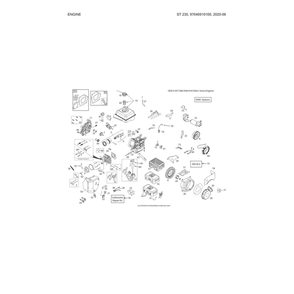 Engine Diagram and Parts List for 970528802  Husqvarna Snow Blower