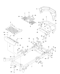 Frame Diagram and Parts List for P-ZT48CA (966663802)(2012-08) Husqvarna Lawn Mower