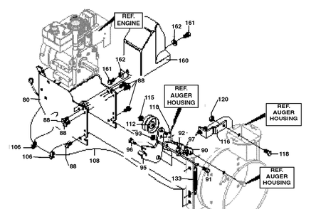 Frame Components Assembly Diagram and Parts List for ST522H 1998-01 Husqvarna Snow Blower