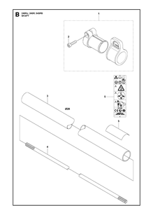 Shaft Diagram and Parts List for 543RS 20113200001-20121000000 Husqvarna Brush Cutter