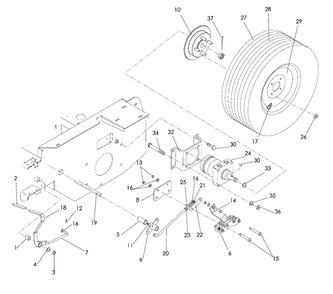 Parking Brake Diagram and Parts List for LZF5227 (966956701)(2008-06) Husqvarna Lawn Mower