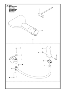Accessories Diagram and Parts List for 530BT 20123800001-Current Husqvarna Leaf Blower / Vacuum