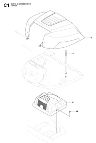 Hood Diagram and Parts List for RIDER175 (965104901)(2007-01) Husqvarna Lawn Mower