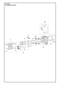 Cylinder Head Assembly Diagram and Parts List for HS413AE  Husqvarna Engine