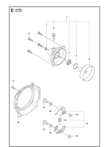 Clutch Diagram and Parts List for 543RBX 20154400001-Current Husqvarna Brush Cutter