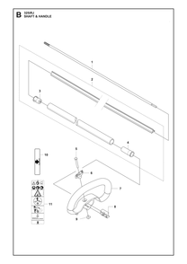 Shaft And Handle Diagram and Parts List for 325IRJ  Husqvarna Brush Cutter