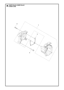 Crankcase Diagram and Parts List for 580BFS-BTS Mark III Husqvarna Leaf Blower / Vacuum