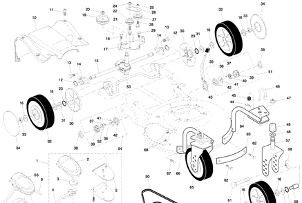 Drive Assembly Diagram and Parts List for 65RSW21HVB (65C21HVB)(917374781)(2003-10) Husqvarna Lawn Mower