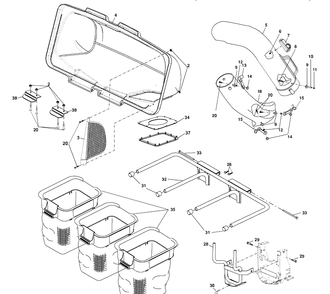 Grass Catcher Diagram and Parts List for H346SL (960730012)(2008-03) Husqvarna Lawn Tractor Accessories