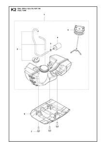 Fuel Tank Diagram and Parts List for 525LK 2013-03 Husqvarna Brush Cutter