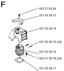Cover Diagram and Parts List for 26H 19930600001-19941000000 Husqvarna Hedge Trimmer
