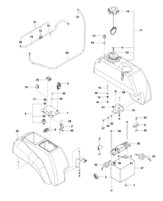 Ignition System Diagram and Parts List for MZ52 (96727740300)(2013-11) Husqvarna Lawn Mower