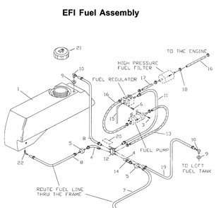 Fuel System 2 Diagram and Parts List for ZTH6125 (968999186)(2006-04) Husqvarna Lawn Mower