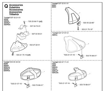 Accessories 2 Diagram and Parts List for 325RDX 20020100001-20051800000 Husqvarna Brush Cutter