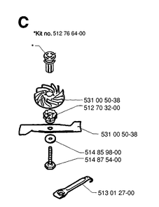 Cutting Equipment 4 Diagram and Parts List for 43EL ROYAL Husqvarna Lawn Mower