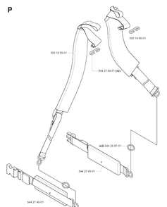 Harness Diagram and Parts List for 180BF 20080500001-20084000000 Husqvarna Leaf Blower / Vacuum