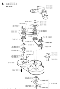103cm Cutting Deck Diagram and Parts List for PR14 2000-02 Husqvarna Lawn Mower