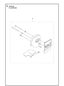 Muffler Diagram and Parts List for 131RB  Husqvarna Edger