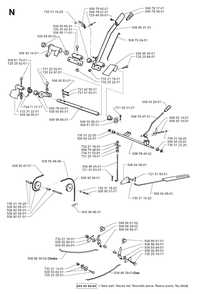 Controls Diagram and Parts List for PF18 2000-03 Husqvarna Lawn Tractor
