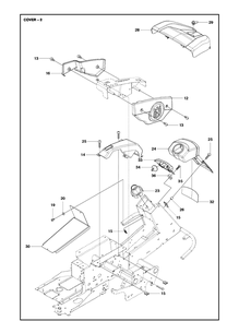 Cover Diagram and Parts List for R418TS  Husqvarna Lawn Mower