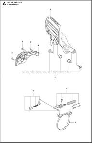 Chain Brake Diagram and Parts List for 592XPG  Husqvarna Chainsaw